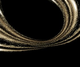 Abstract golden light wavy with black background vector