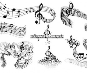 Abstract musical symbols and stave vector 01