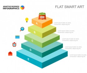 Adaptive business infographic flat template vector 06