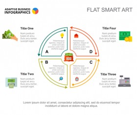 Adaptive business infographic flat template vector 09