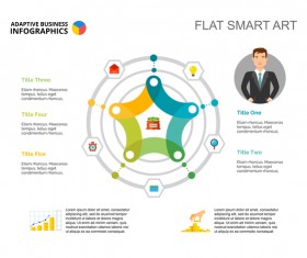 Adaptive business infographic flat template vector 10
