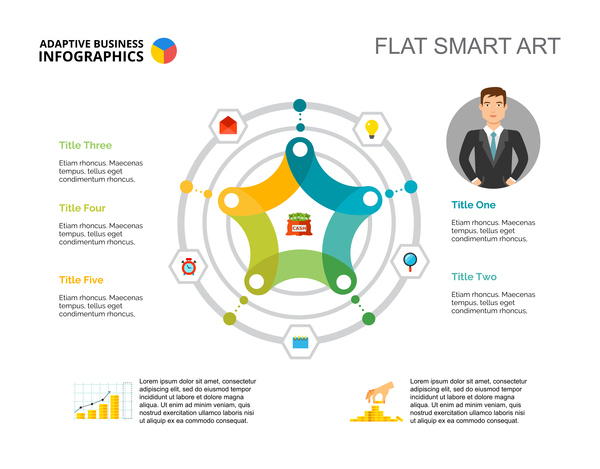 Adaptive business infographic flat template vector 10