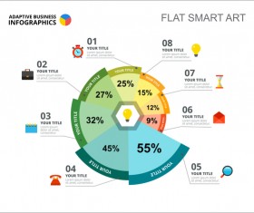 Adaptive business infographic flat template vector 11