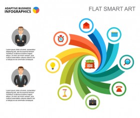 Adaptive business infographic flat template vector 12