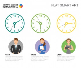 Adaptive business infographic flat template vector 14
