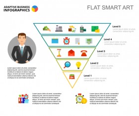 Adaptive business infographic flat template vector 15