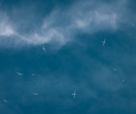 Aerial flight show Stock Photo