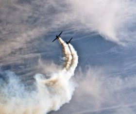 Airplane Flight Stunt show Stock Photo