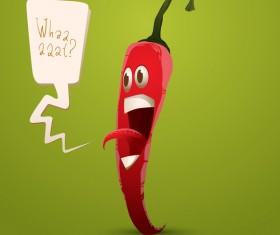 Angry cartoon red pepper vector