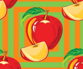 Apple red pattern seamless vectors 01