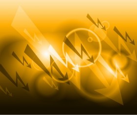 Arrow with yellow shiny background vector