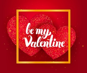 Be My Valentine Postcard Template vector
