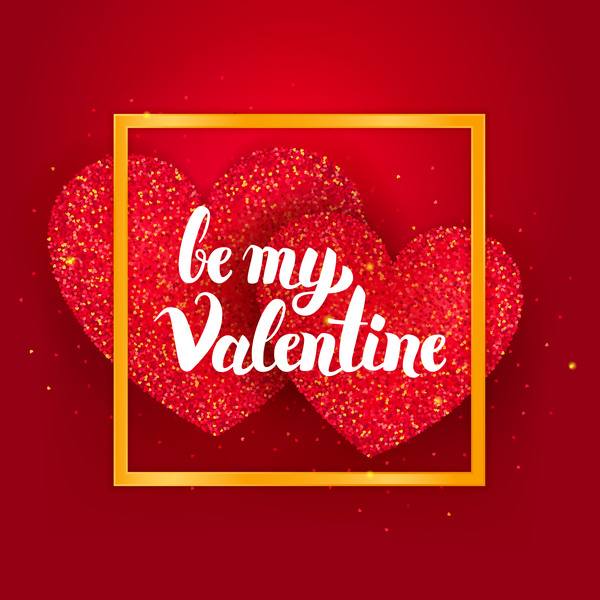 Be My Valentine Postcard Template vector