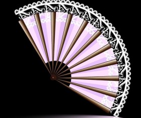 Beautiful lace feather folding fan vector