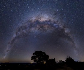 Beautiful sparkling starry sky Stock Photo