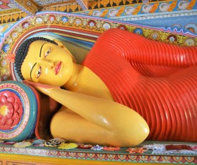 Big Reclining Buddha statue Stock Photo