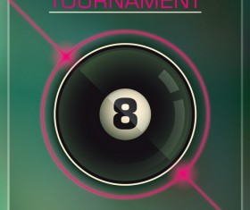 Billiards tournament poster template vector
