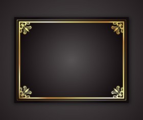 Black background with golden frame vector