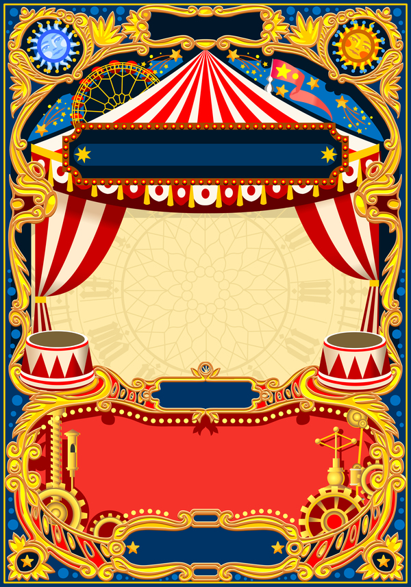 Blank carnival poster template vectors 04 free download