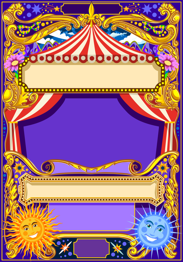 Blank carnival poster template vectors 05