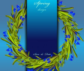 Blue flower spring background art vector 04