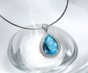 Blue jewelry pendant Stock Photo 01