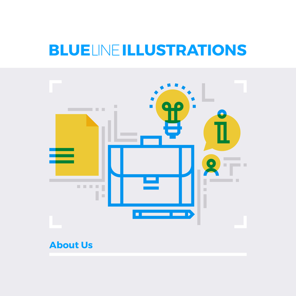 Blue line business template vector 01