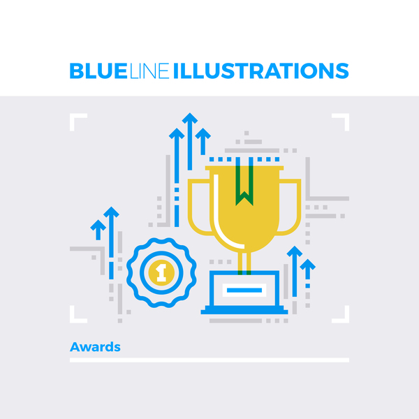 Blue line business template vector 02