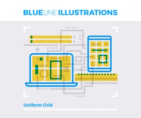 Blue line business template vector 04
