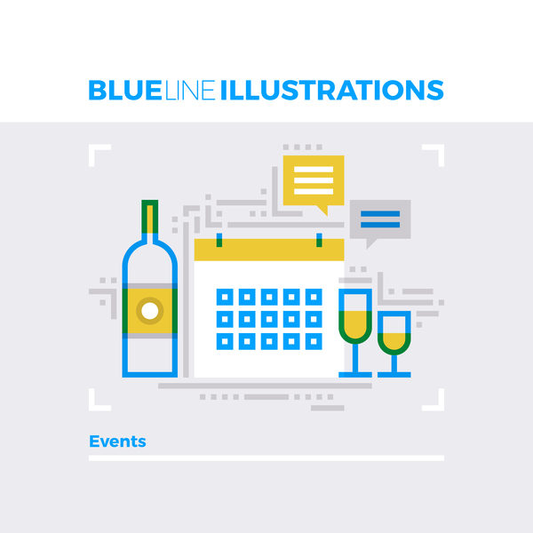 Blue line business template vector 06