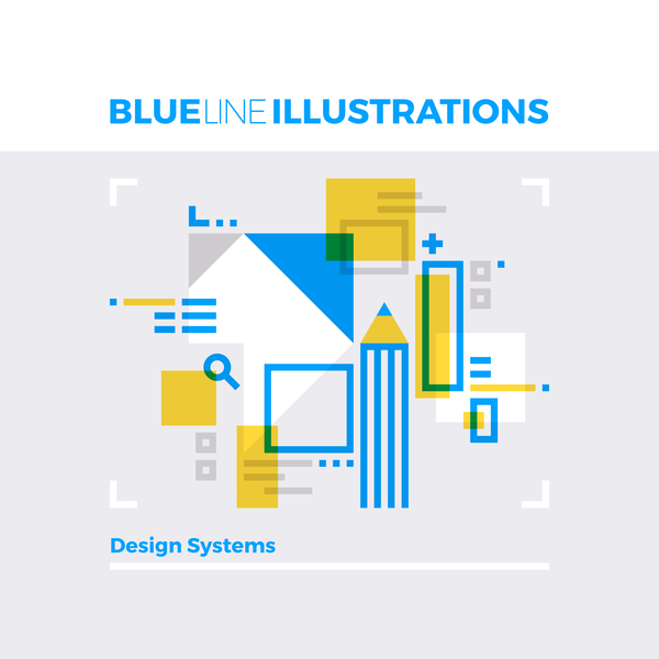 Blue line business template vector 08