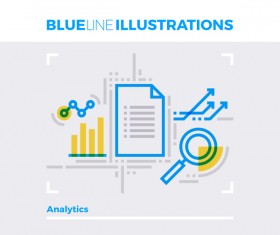 Blue line business template vector 10