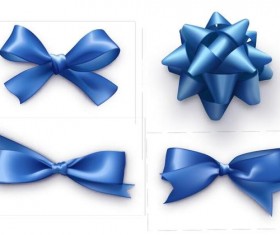 Blue ribbon bows vector material 03