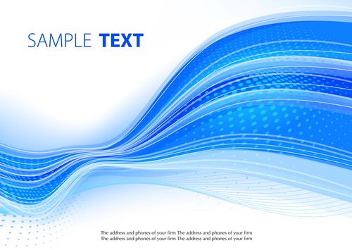 Blue wavy lines abstract background vector 02