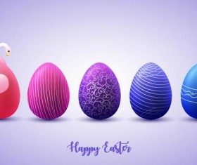 Blue with purple easter egg illustration vector