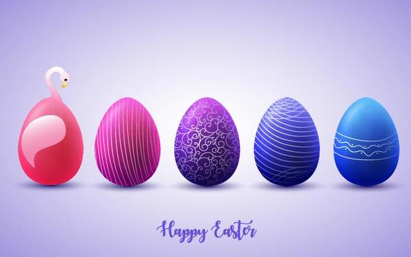 Blue with purple easter egg illustration vector
