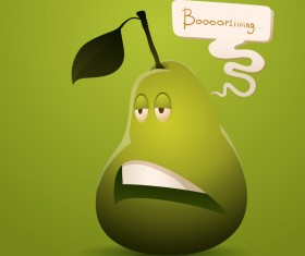 Bored cartoon pear vector