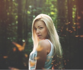 Casual dressed blonde Stock Photo