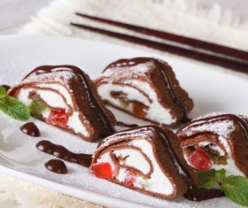 Chocolate Fruit rolls Stock Photo 01
