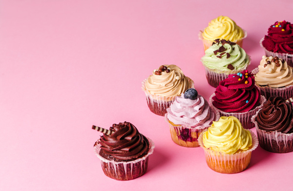 Chocolate-flavored cupcakes Stock Photo 02