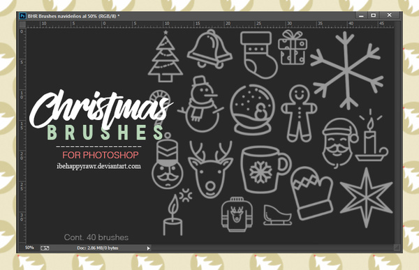 Christmas Hand Drawn Photoshop Brushes