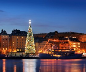 Christmas day decoration beautiful city Stock Photo 07