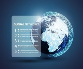 Clobal network business template vector 01