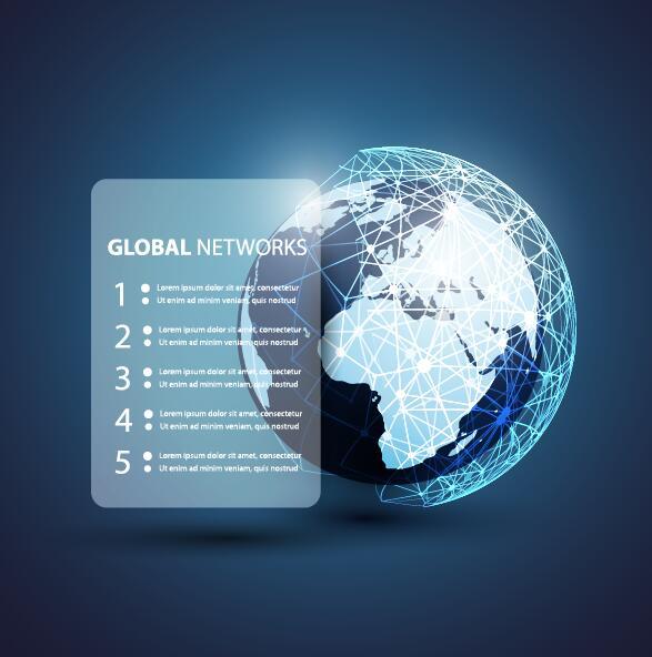 Clobal network business template vector 01