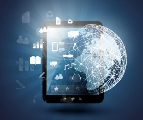 Clobal network business template vector 02