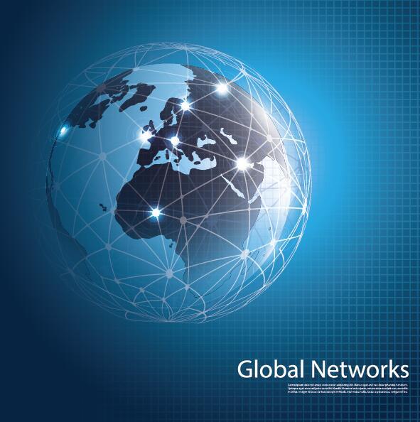 Clobal network business template vector 03