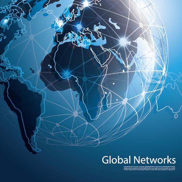 Clobal network business template vector 05