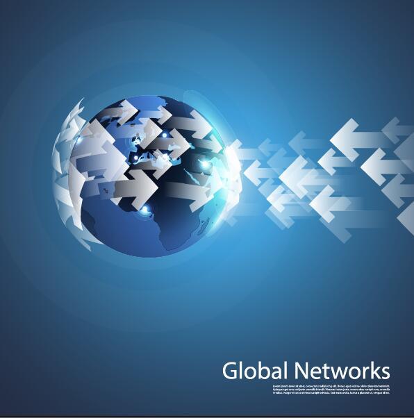 Clobal network business template vector 11