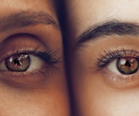 Closeup beautiful woman eyes Stock Photo