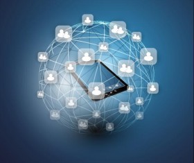 Cloud computer and network business template vector 07